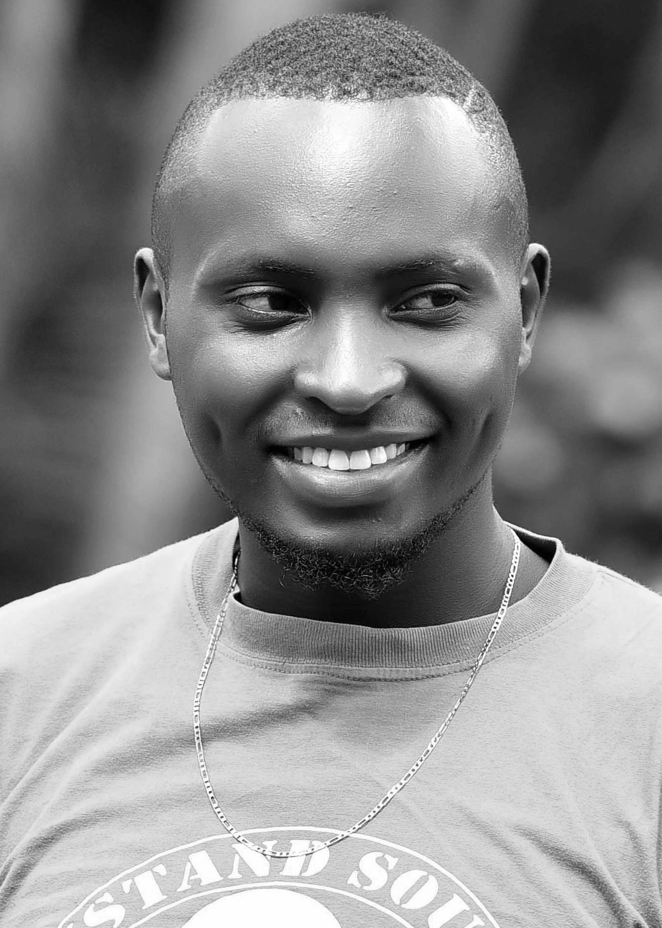 Black and white portrait of PK Studios founder Paul K