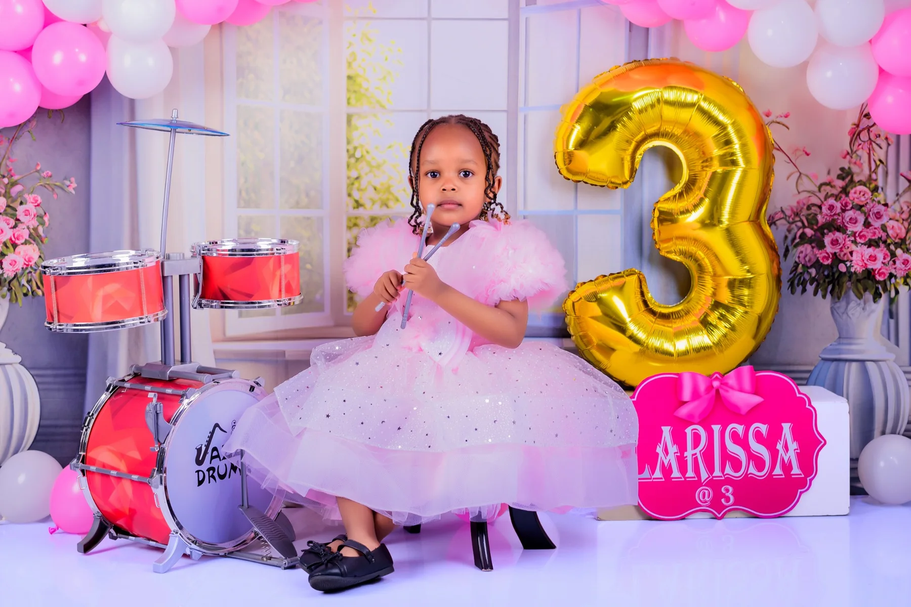 Child birthday studio portrait